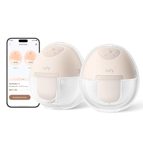 eufy Security Wearable Breast Pump E10, Hands-Free Electric Breast Pump with App Control, Personalized Smart Rhythm, Hospital Grade Suction for More Milk, Portable, Leak-Proof & Ultra-Quiet