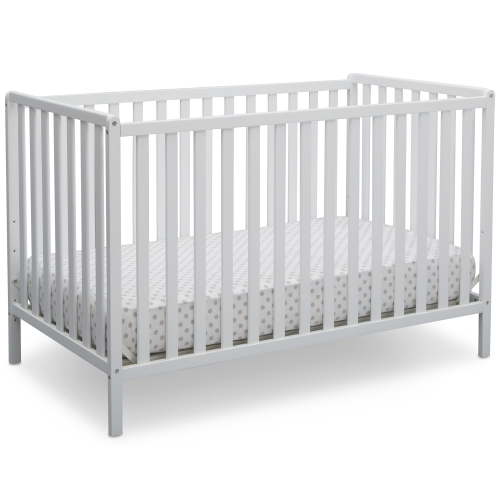 Free Shipping! Delta Children Heartland 4-in-1 Convertible Crib Bianca White with Adjustable Mattress Height