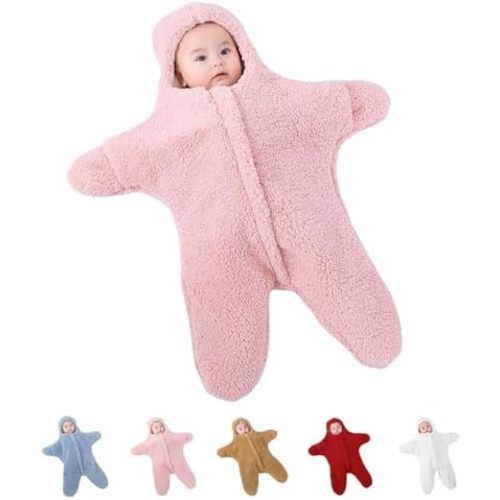 Baby Starfish Onesie, Winter Jumpsuit, Newborn Starfish Swaddle Bag, Thick Fleece Wearable Starfish Baby Onesie