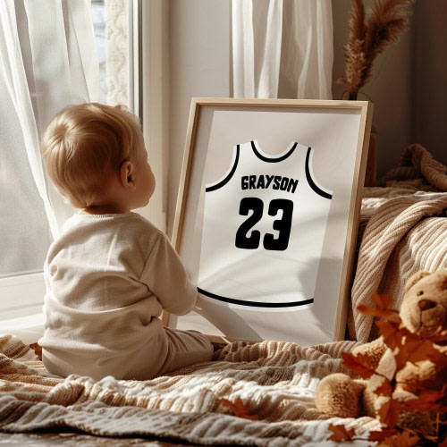 Personalized Basketball Nursery Jersey Printable Poster