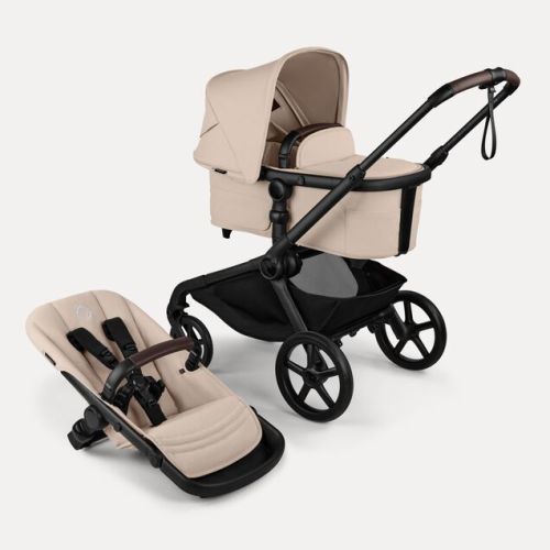 Bugaboo Kangaroo 2-in-1 stroller desert taupe sun canopy, desert taupe fabrics, black base | Bugaboo