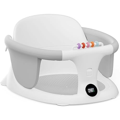 Baby Bath Seat for Babies Sitting Up Infant Bath Seat for Babies 6 Months & Up Baby Bath Chair Toddler Bath Seat 6-12 Months, Gray