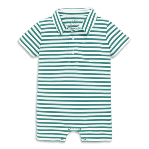 Baby Polo Shortie In Mini Stripe, 6-12M