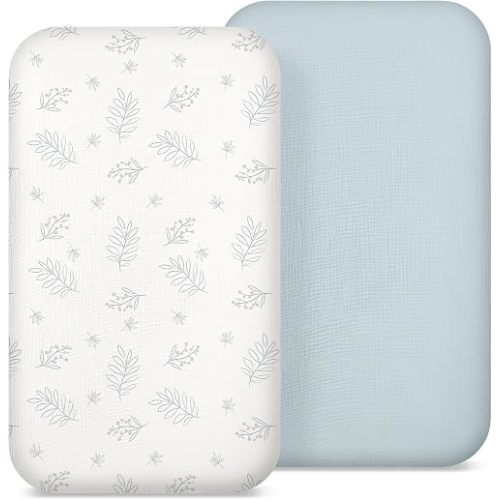 Organic Muslin Fitted Bassinet Sheet for Baby – Soft & Breathable – 2 Pack
