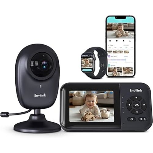 Smart Video Baby Monitor,2.8inch Display,1080p Camera,1500ft Long Range,WiFi On/Off Switch,Night Vision,Feeding Clock,Temperature Detection,2-Way Talk,Free Smart Phone App
