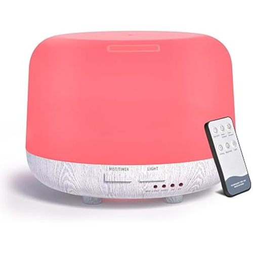 300ML Essential Oil Diffuser, Cool Mist Air Aromatherapy Oil Diffuser with Remote Control, 8 Hour Quiet Electric Home Diffuser, 7 LED Light Colors, Timer,for Small Rooms Bedrooms.