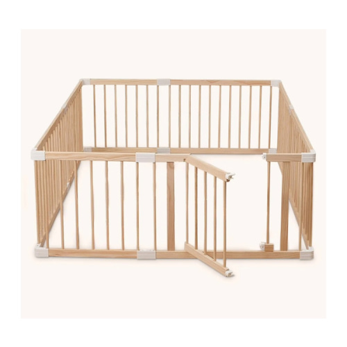 HARPPA Wooden Baby Gate Playpen | Non-Toxic Foldable DIY Adjustable Play Yard for Infants & Toddlers – Natural Finish Baby Fence for Small & Large Spaces