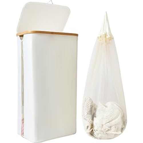 Laundry Hamper with Lid, 100L Large Laundry Basket, Clothes Hamper with Clear Window Visible, Removeable Laundry Bags for Bathroom Bedroom Home, Toy Organizer, Laundry Room