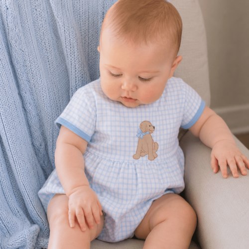 Puppy Playtime Applique Bubble - Light Blue