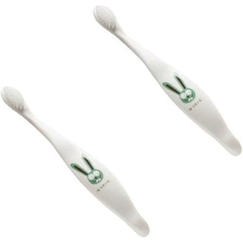 Jack N' Jill Kids Toothbrush - Extra Soft Bristle Toothbrush for Kids, Handle & Packaging Made from Plants (Corn), Ergonomic Handle for Little Hands - Bunny Baby, Toddler, & Kids Toothbrush (2 Pack)