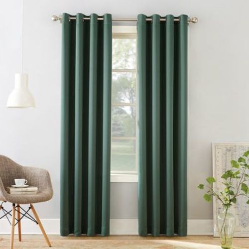54"x84" Sun Zero Room Darkening Seymour Grommet Curtain Panel Everglade: Energy Efficient, Noise Reducing, Modern Decor