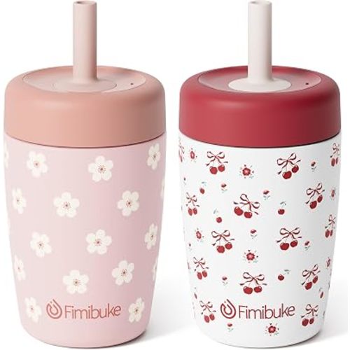 Fimibuke Toddler Cups Spill Proof, 12 OZ Sippy Cup for Toddler Water Bottle