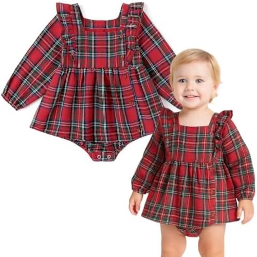 Simplee kids Baby Infant Girls Cotton Long Sleeve Summer Ruffle Romper 3-24 Months