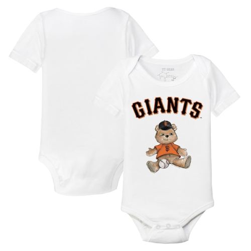 Infant San Francisco Giants Tiny Turnip White Teddy Boy Bodysuit