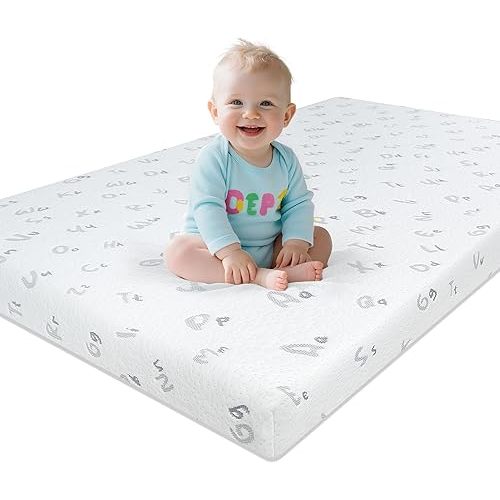 voomf Pack and Play Mattress - 38"x26" Pack N Play Mattresses Pad with Breathable Removable Cover - Dual-Sided Memory Foam Foldable Portable Travel Baby Crib Mattress