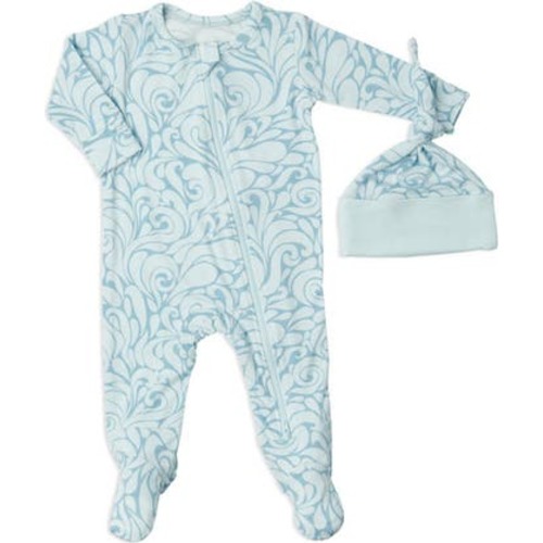 Jersey Long Sleeve Footie & Hat Set, Newborn