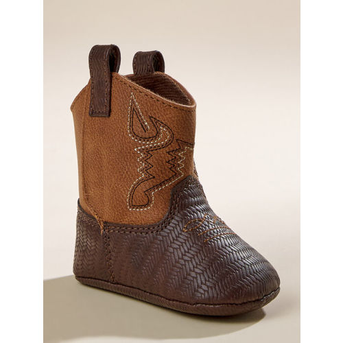 Waylon Newborn Cowboy Boots in Brown | Tullabee