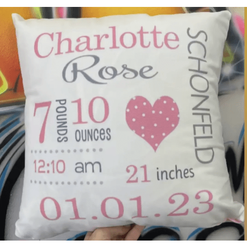 Birth Announcement Pillow from Just a Dream - Google Drive