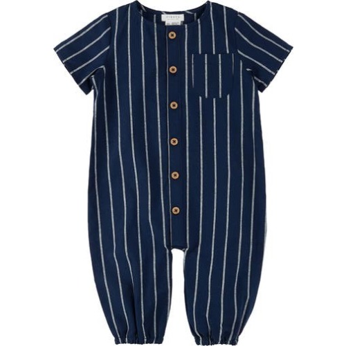 Stripe Cotton Romper, 3M