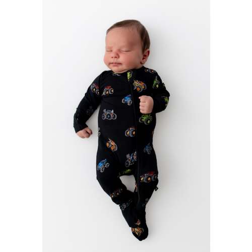 Zippered Footie in Monster Truck