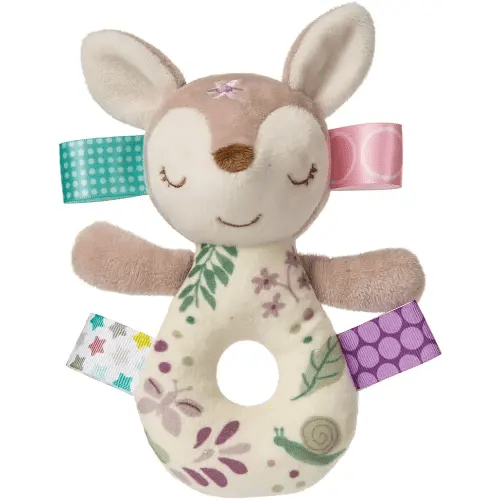 Taggies Embroidered Soft Ring Rattle, Flora Fawn