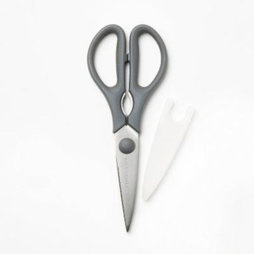 Stainless Steel Kitchen Shears with Soft Grip Dark Gray - Figmint™: Kitchen Scissors for Food, 3" Blade, Hand Wash