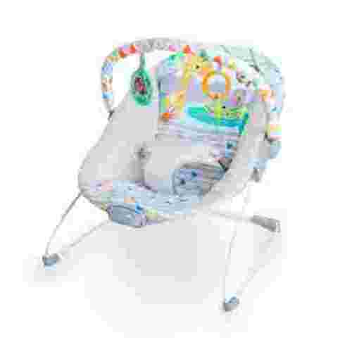 Bright Starts Safari Fun Vibrating Bouncy Bouncing Seat with Toy Bar for Infants