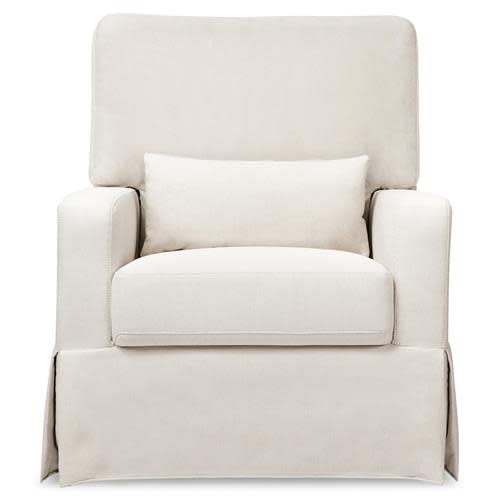 Namesake Crawford Modern White Eco-Performance Pillowback Comfort Swivel Glider