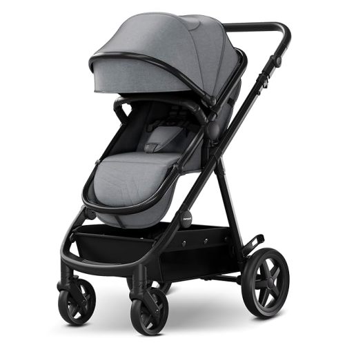 Mompush Meteor 2 Baby Stroller 2-in-1 with Bassinet Mode, Compatible with Infant Car Seat, Adapter Included - Stable Bassinet Stroller Combo, Full-Size Baby Strollers for Family Outings