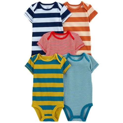 Baby Boy Carter's 5-Pack Stripes Short Sleeve Bodysuits