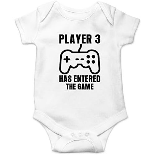 Crazy Bros Tee's Player 3 Has Entered the Game Baby Bodysuit Funny Infant Boy Outfit Cute Unisex Comfy Humor