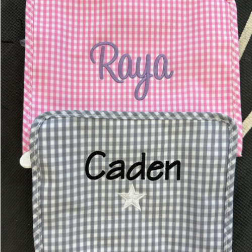 Gingham Personalized Pouch
