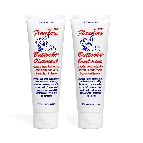 Flanders Buttocks Ointment | Diaper Rash Cream for Treatment and Prevention | Pharmacist Developed For Diaper Rash, Heat Rash and Chafing in Infants to Adults | Instant Relief | 2pack
