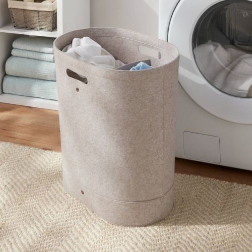 Felt Double Laundry Hamper Oatmeal - Brightroom™: Polyester, 6000 Volume, Adjustable, Open-top, Kids & Baby Clothes Sorter