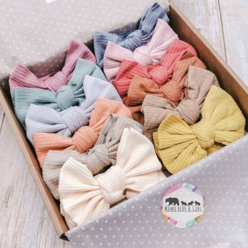 Baby Headband Bow Box Bundle Baby Ribbed Headband Baby - Etsy