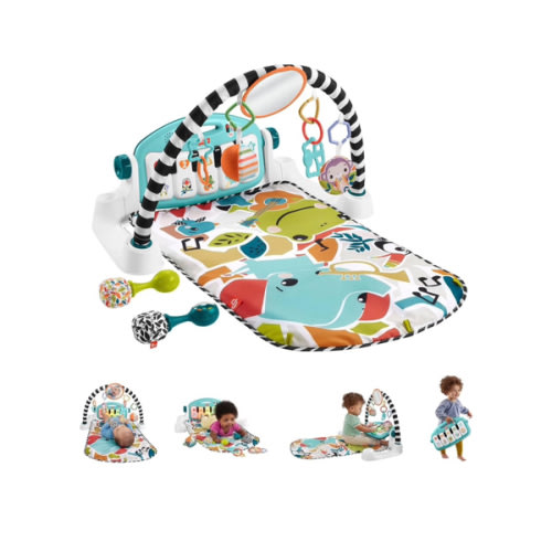 Amazon.com : Fisher-Price Baby Playmat Glow and Grow Kick & Play Piano Gym, Blue Musical Learning Toy with Developmental Activities for Newborns 0+ Months
