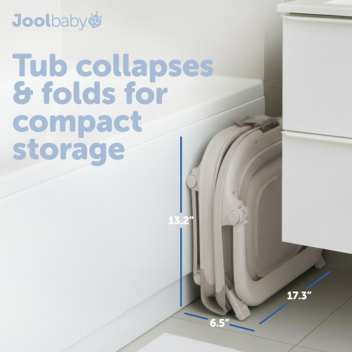 Fold ‘n Store Baby Bathtub With Built-in Thermometer - Oat