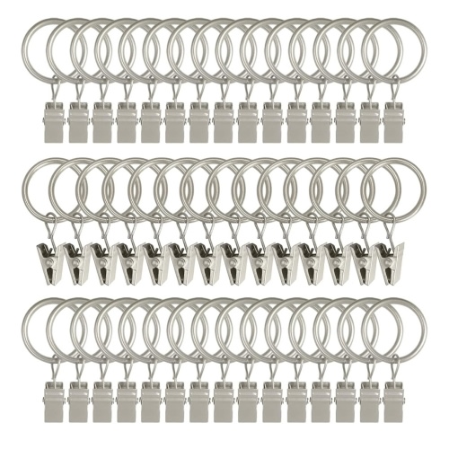 40 Pack Metal Curtain Rings with Clips, Drapery Clips Hooks, Decorative Curtain Rod Clips 1.5 in Interior Diameter, Gold