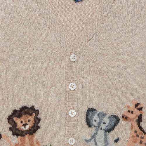 Little Augustus & Friends Cardigan, Oatmeal - Trotters London | Maisonette