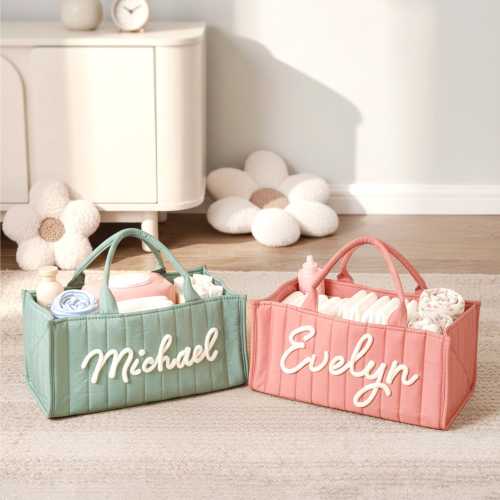 Personalized Baby Storage Basket : Custom Name Diaper Caddy, Mother's Day Gift For New Mom