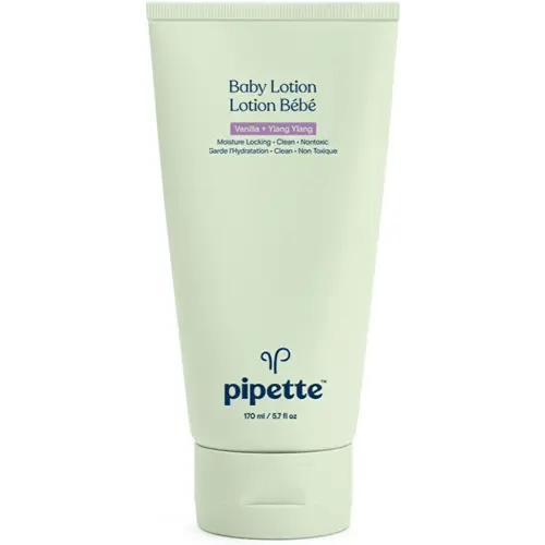 Pipette Baby Lotion - New & Improved Formula, Hydration & Natural Moisture of Baby's Delicate Skin, Renewable Plant-Derived Squalane, Vanilla + Ylang Ylang Aroma, 5.7 fl oz