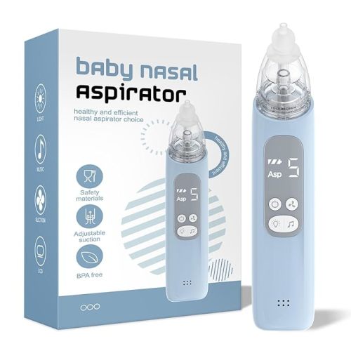 Nasal Aspirator for Baby, Electric Nose Sucker for Baby, Snot Sucker with 5 Levels Suction, Soothing Light & Nursery Rhymes
