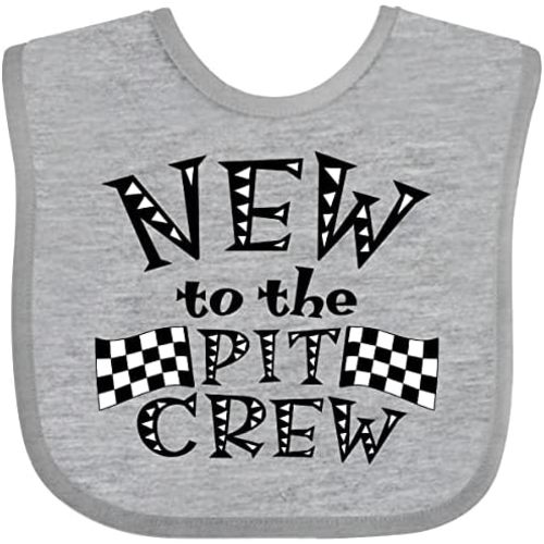 inktastic New To the Pit Crew Racing Flags Baby Bib