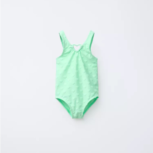 1-6 YEARS/ TOWELING HEARTS SWIMSUIT - Green | ZARA United States