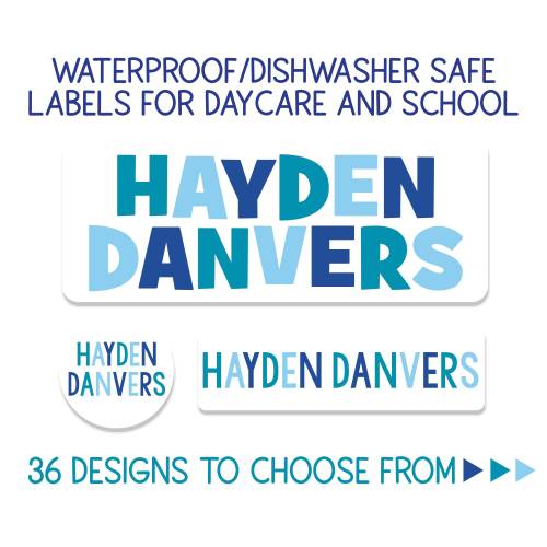Waterproof Daycare Labels | Preschool Labels | Custom Name Stickers | School Supply Labels | Colorful Dishwasher Safe Decals | Boy or Girl