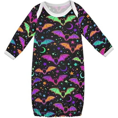Caikeny Baby Boys Girls Nightgown Christmas Santa Claus Gnome Newborn Sleeper Gown Long Sleeve Sleepwear One Piece 3M
