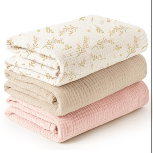 Konssy 3 Pack Muslin Swaddle Blankets for Unisex, Newborn Receiving Blanket, Large 47 x 47 inches, Soft Breathable Muslin Baby Swaddles for Boys & Girls