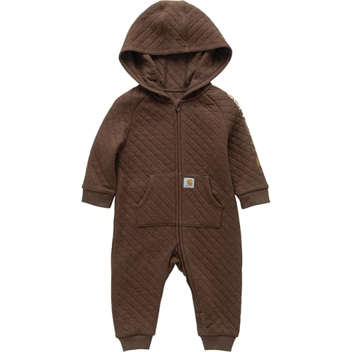 Carhartt baby-boys Long-sleeve Hooded Zip-up Footless Jumpsuit One-piece Hoodie