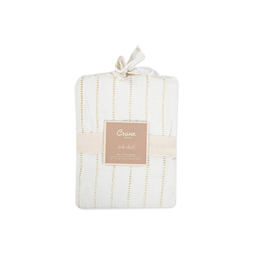 Boho White Crib Skirt with Tassels | Crane Baby