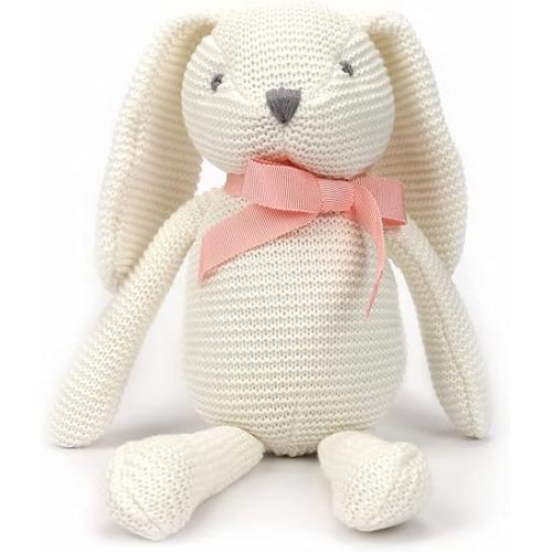 Organic Baby Toys White Bunny Rabbit Stuffed Animal 7.1"